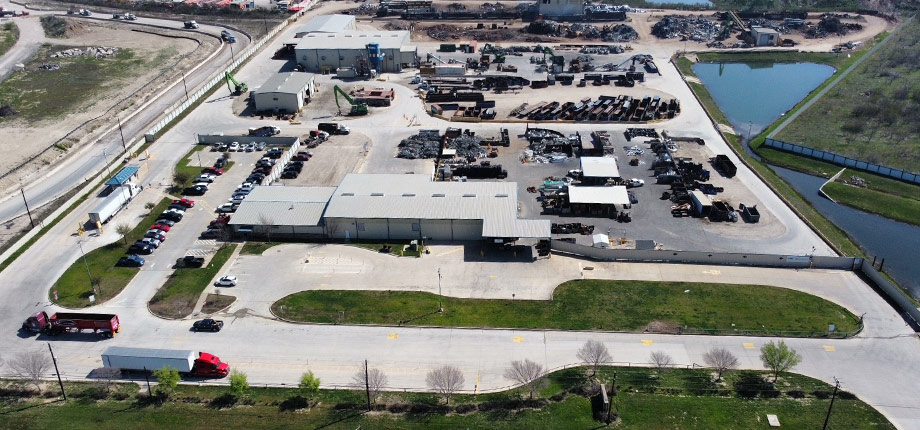 An aerial drone shot showing the entire facility and its grounds.